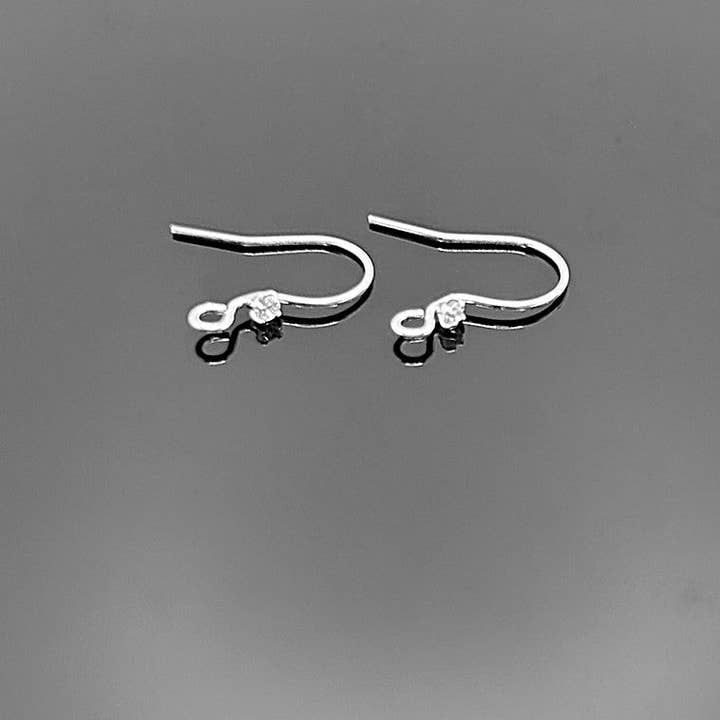 Guerrilla Charm - Wholesale Jewelry Set - Sterling Silver Earring Hooks with Rhinestones, 2 Pieces3