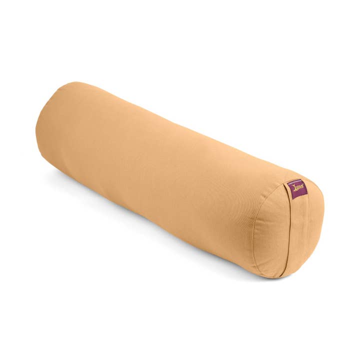 Yoga Bolster - LG Rnd Cotton Filled Beige for wholesale by Yogavni Yoga Products