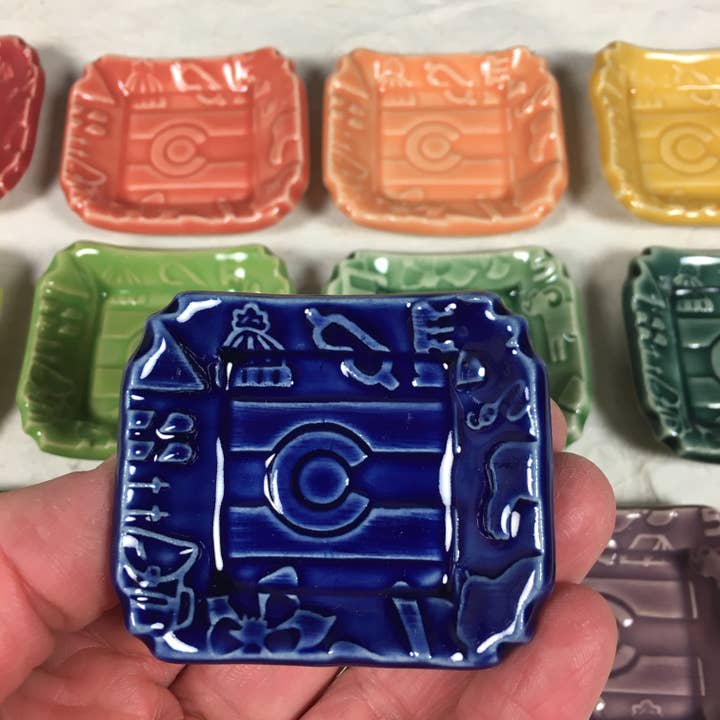 10 Colorado Flag little dishes, assorted for wholesale by Spinning Star Studio
