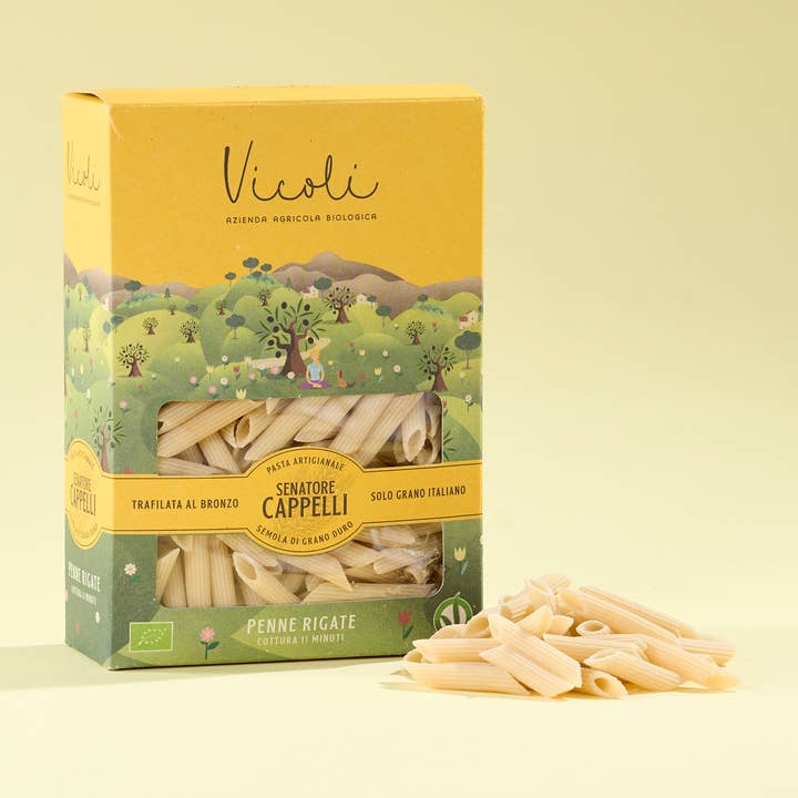 Vicoli azienda agricola biologica – Massa por atacado – Penne Rigate Senatore Cappelli - Bio e Vegan - 500g0