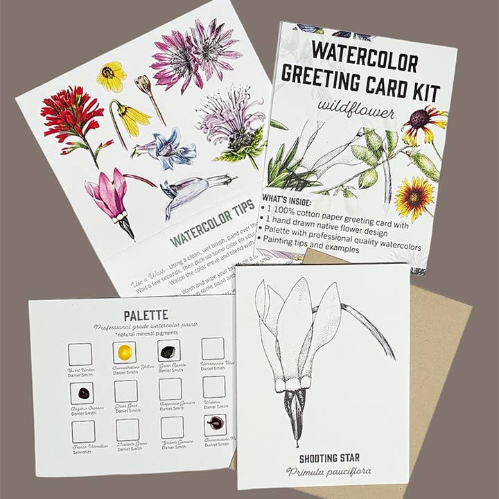 Watercolor Card Kit - 1 Wildflower Card for wholesale by Madrona Press