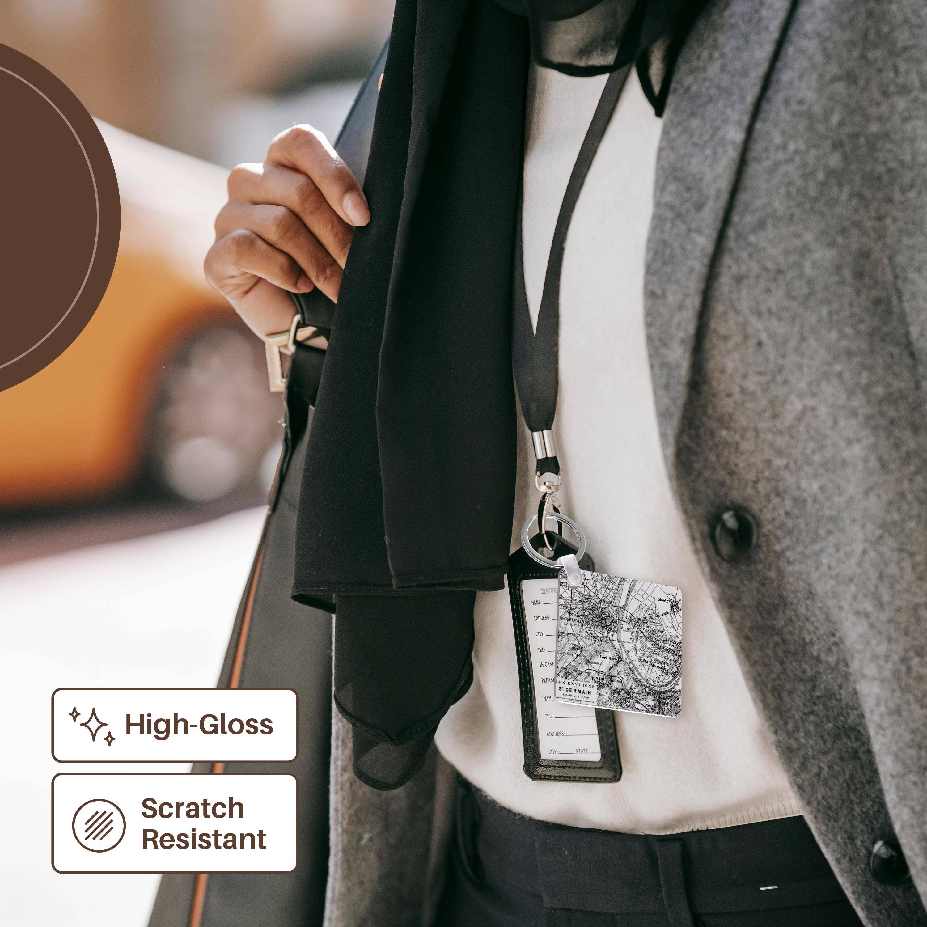 3dRose - Vente Porte-clés – unisexe - 3dRose, Carte Vintage de Paris en France, Porte-clés6