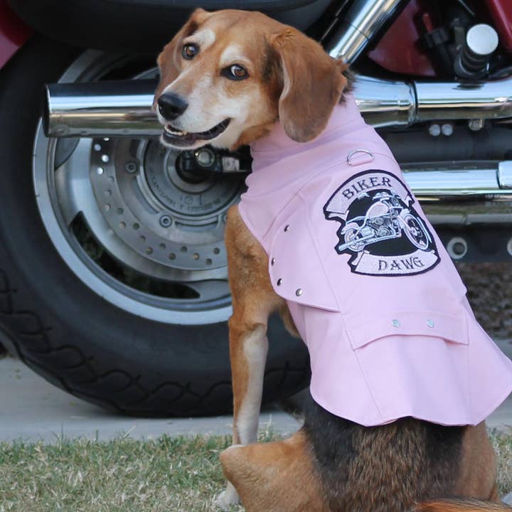 Doggie Design - Wholesale Pet Jacket - Dog - Biker Dawg Motorcycle Dog Jacket - Pink2