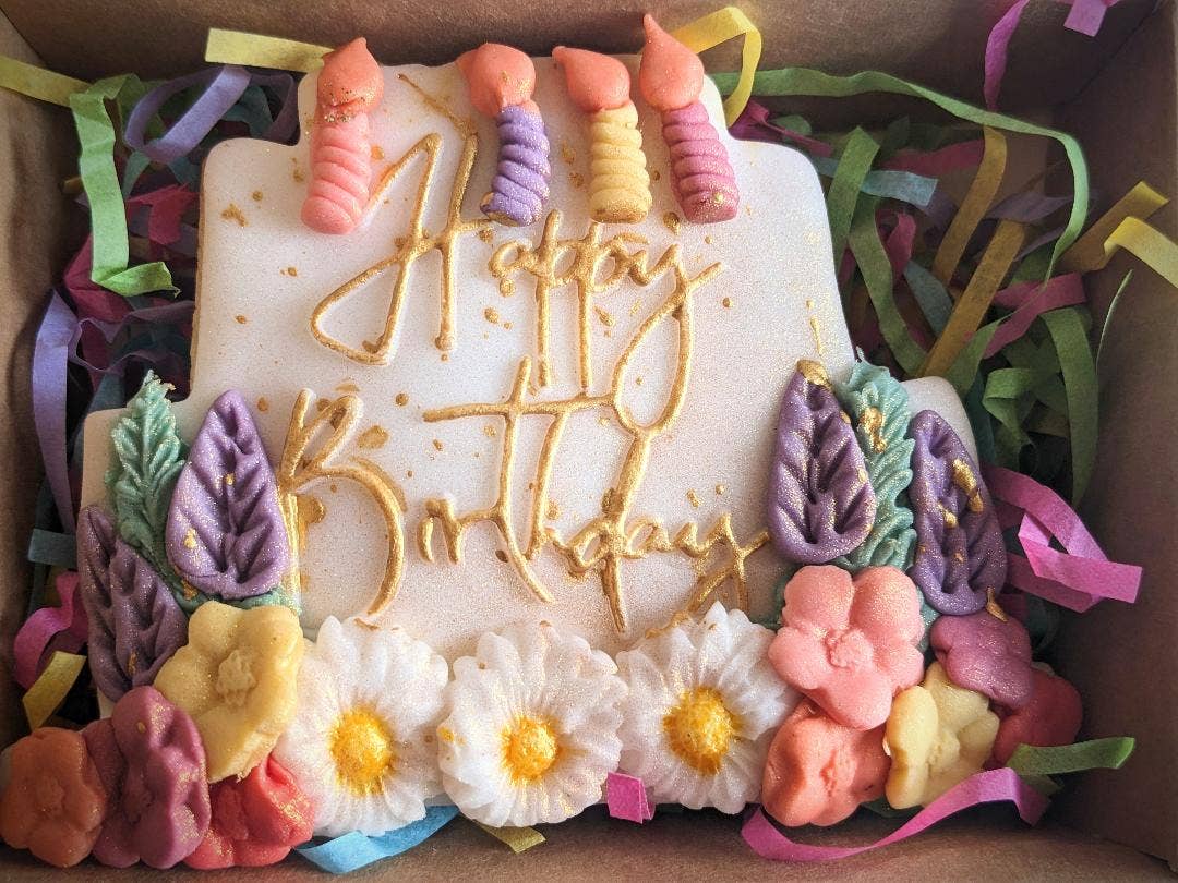 Pink Door Baking Co - Wholesale Cookie - Hand Iced Happy Birthday Cake Biscuit 4