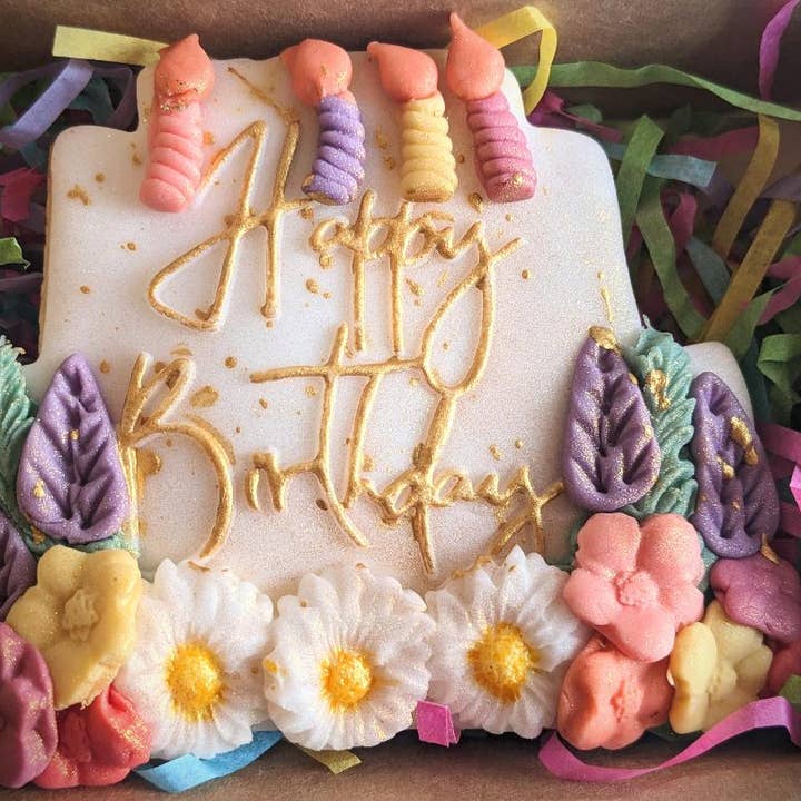 Pink Door Baking Co - Wholesale Cookie - Hand Iced Happy Birthday Cake Biscuit 4