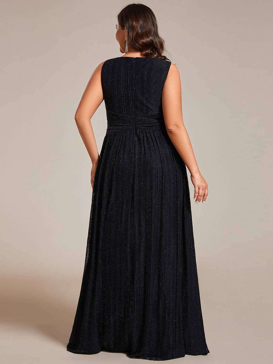 Ever-Pretty - Vente Robe de soirée – femme - Robe de soirée sans manches plissée à taille empire scintillante Ever-Pretty15