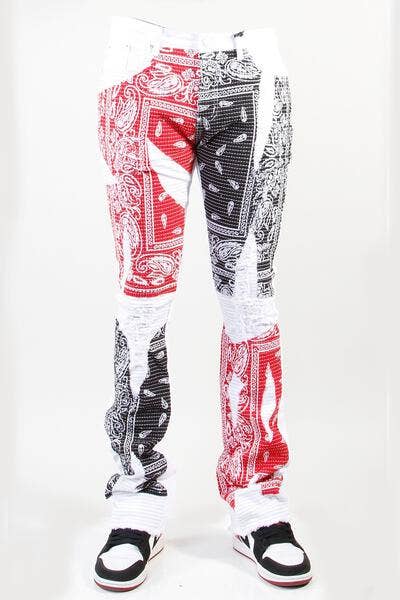 Cooper 9 - Wholesale Jeans - Men's - 506 Bandanna Stack Jeans White