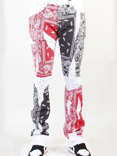 Cooper 9 - Wholesale Jeans - Men's - 506 Bandanna Stack Jeans White0