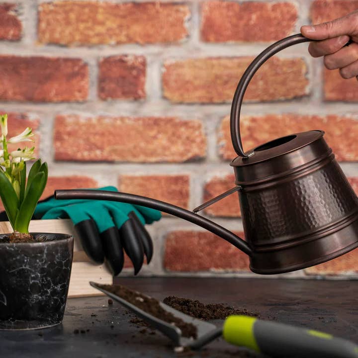 ALFIQ Copper - Wholesale Watering Can - Dark Copper Watering Can for Garden | Handmade Copper Planter Vessel 2000ml | Long Spout Model6