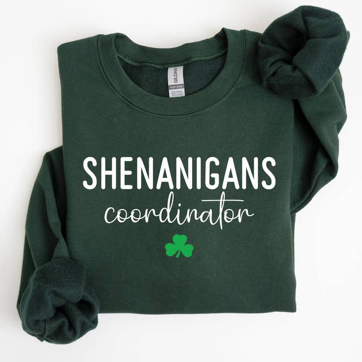 Refinery Number One LLC - Wholesale Graphic Sweatshirt - Women's - Shenanigans Coordinator, Funny, St Patrick's Day Sweatshirt