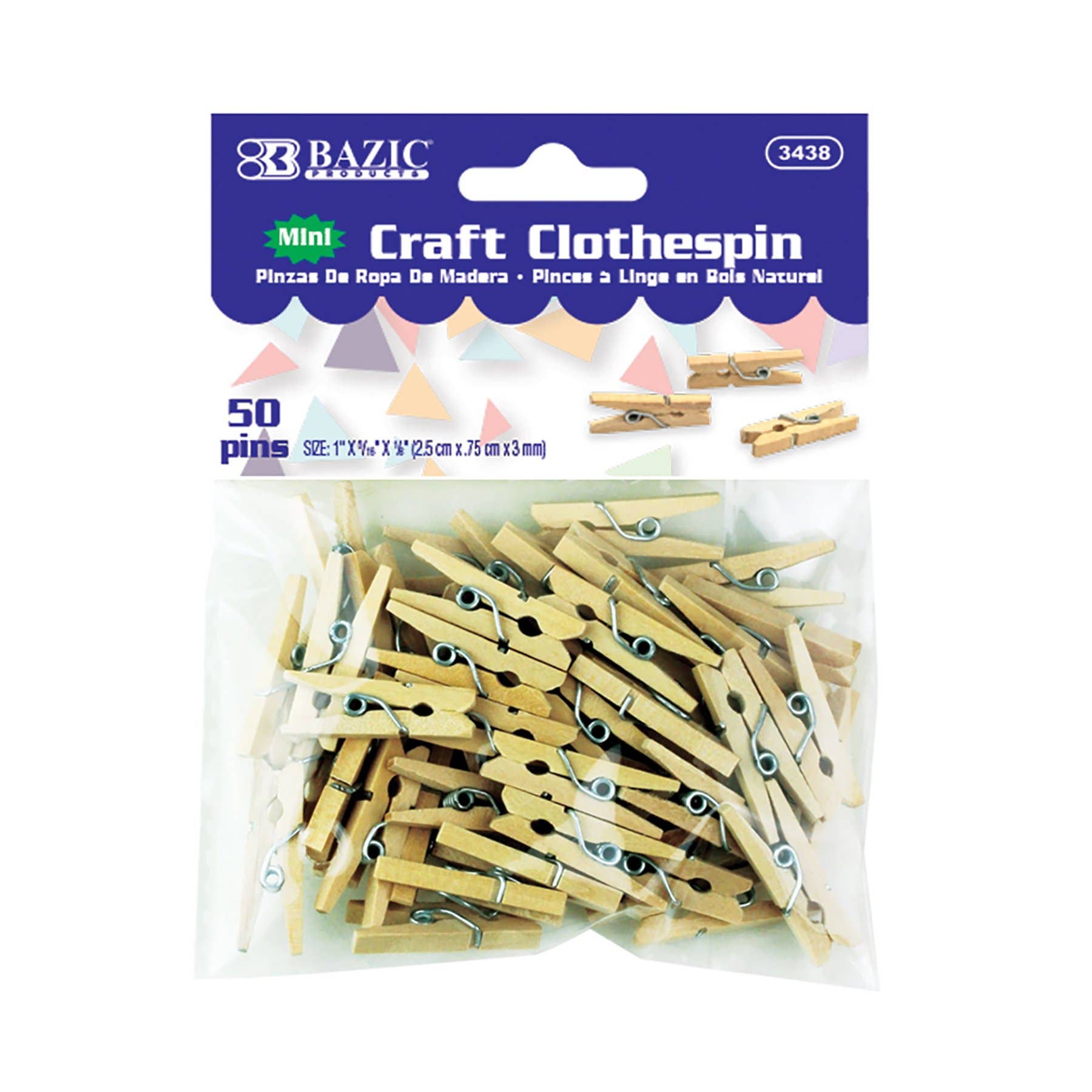 Luna Office Supply -  Everyday Essential - Vendita all'ingrosso Mollette appendiabiti - Mini spilla per vestiti naturale, confezione da 402
