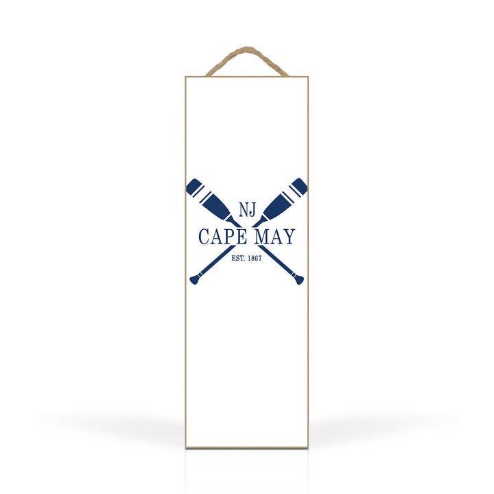 Customizable 5x15" Hanging Wood Plaque: Oars In X for wholesale by Matrix