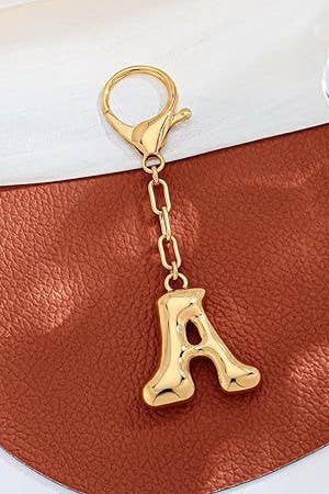 JOSSLYN by wall to wall - Wholesale Keychain - Women's - Bubble Letter Monogram Bag Charm Key Chain | 40KC16114