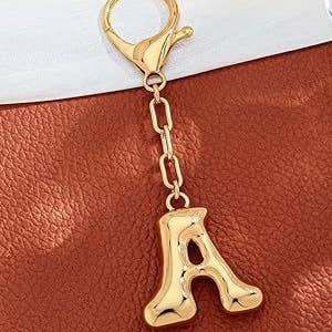 JOSSLYN by wall to wall - Wholesale Keychain - Women's - Bubble Letter Monogram Bag Charm Key Chain | 40KC16114