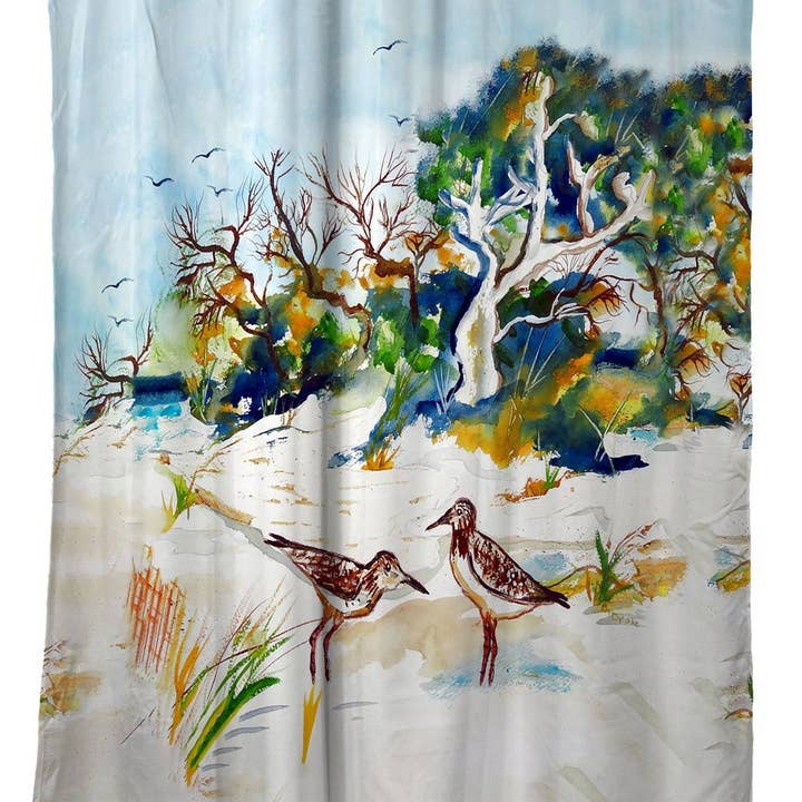 Tree & Beach Shower Curtain for wholesale by Betsy Drake Interiors