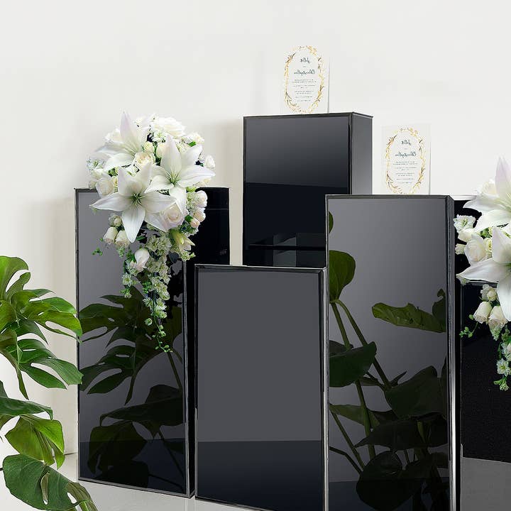 Galore Home - Wholesale Side Table - 20" Tall - Mirror Block Column / Pedestal