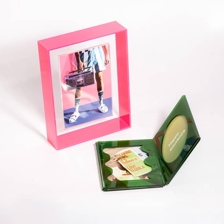 L'expressionist - Wholesale Picture frame - Double acrylic pop green photo frame2