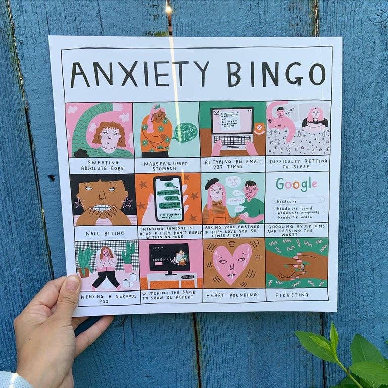 Ellastrated – wholesale Art print – Anxiety Bingo Print1