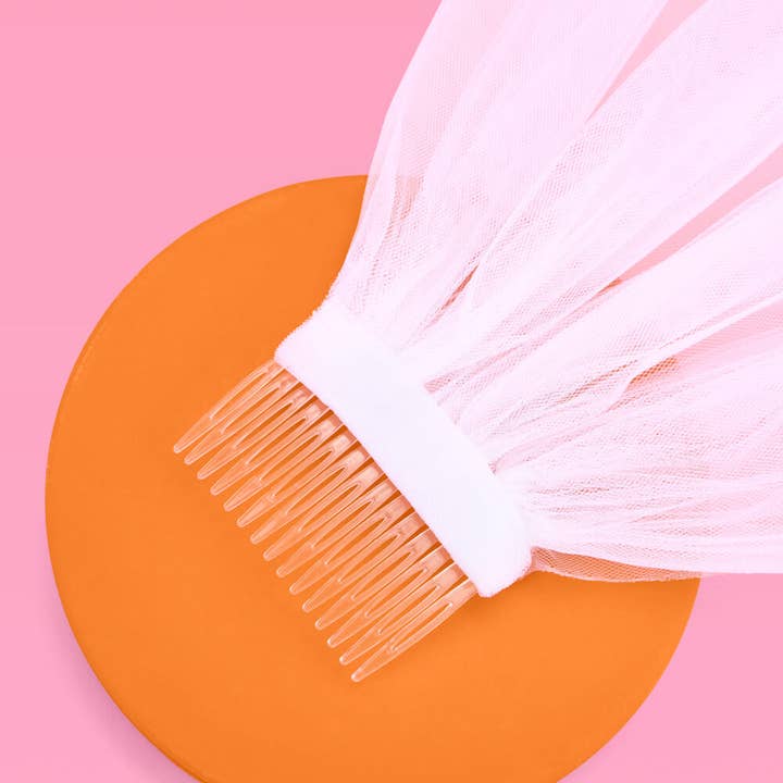 xo, Fetti - Wholesale Veil - Women's - Bride To Be Embroidered Veil | White Bridal Shower, Bach6