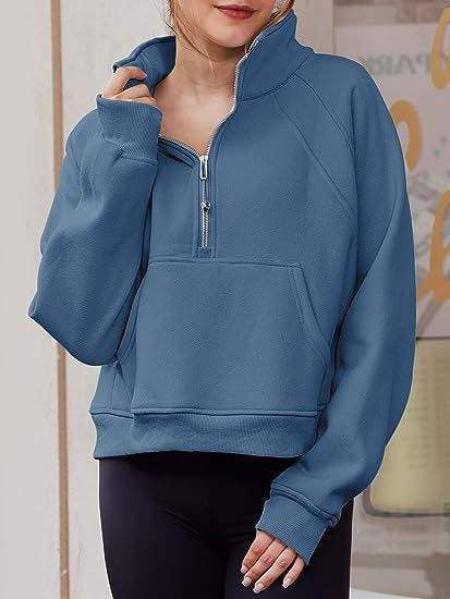 Queen Fashion - Wholesale Blouse - Women's - dove funnel neck half zip10