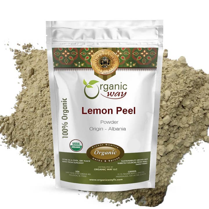 Lemon Peel Powder (Citrus Limon) - Kosher Certified | Raw, Vegan, Non GMO & Gluten Free | USDA Certified | Origin - India for wholesale by Organic Way LLC