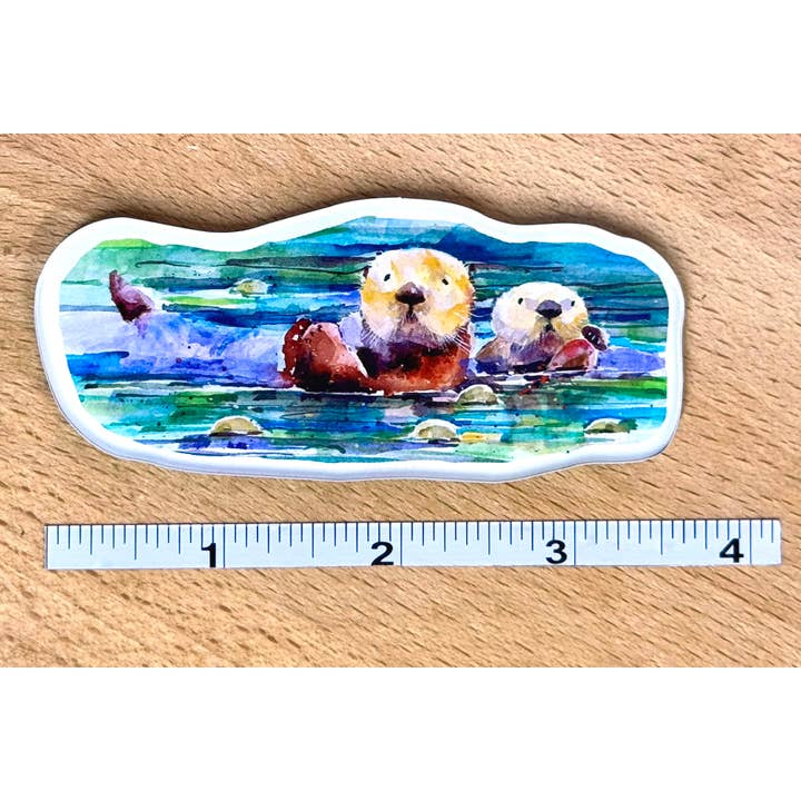 Magnet 'OTTER PAIR' for wholesale by The Art of Dean Crouser Greeting Cards & Stickers