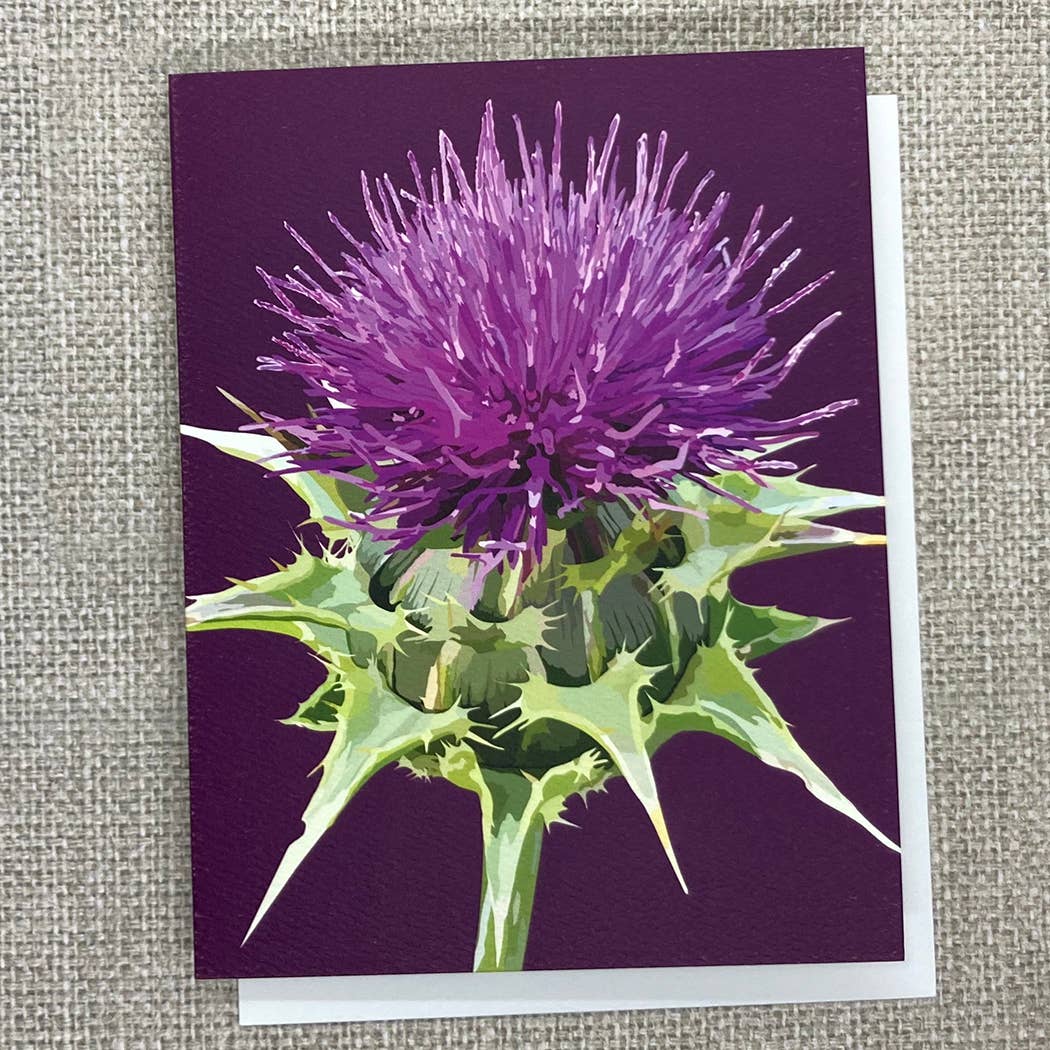 The Red Barn Press - Vente Carte de vœux classique - Carnet floral | Illustration botanique de chardon moderne3