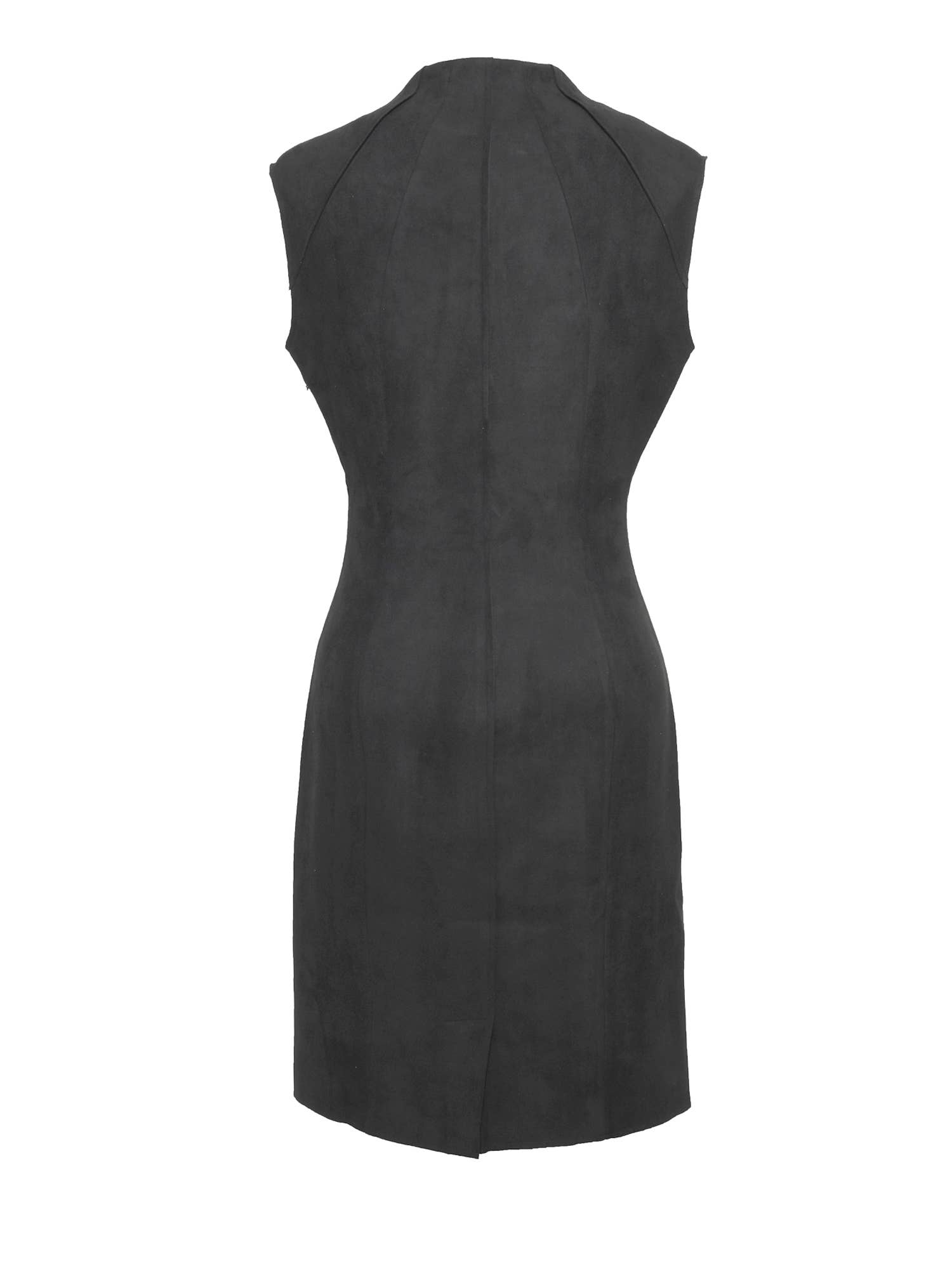 Smart and Joy – Engroshandel Kjole - Dame – Struktureret ruskindsdress med høj V-udskæring og skulderpuder W982411