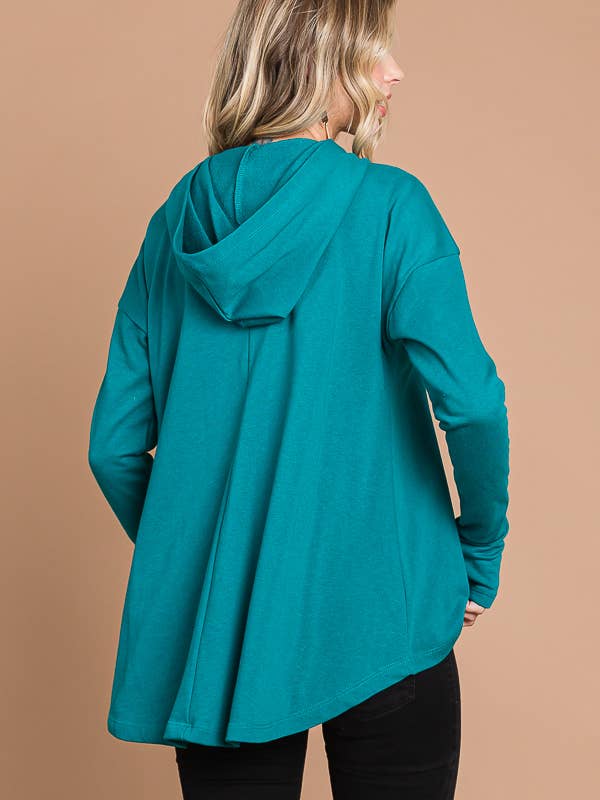 Culture Code - Vente Haut en maille – femme - CFH1935LX - HAUT À CAPUCHE ÉVASÉ SURDIMENSIONNÉ AVEC OURLET HAUT ET BAS9