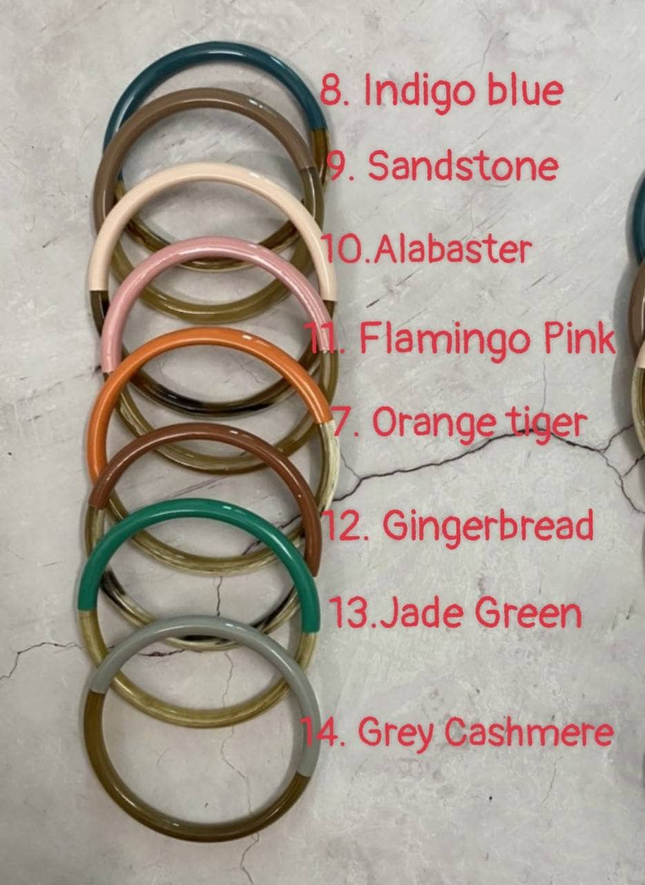 Hala Design - Wholesale Bangle Bracelet - 1 Pc Buffalo Horn and Lacquer Bangle Bracelet8