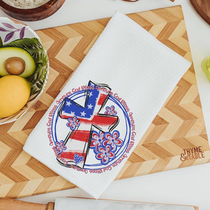 God Bless America Patriotic Hand Towels for wholesale by Capable By Design