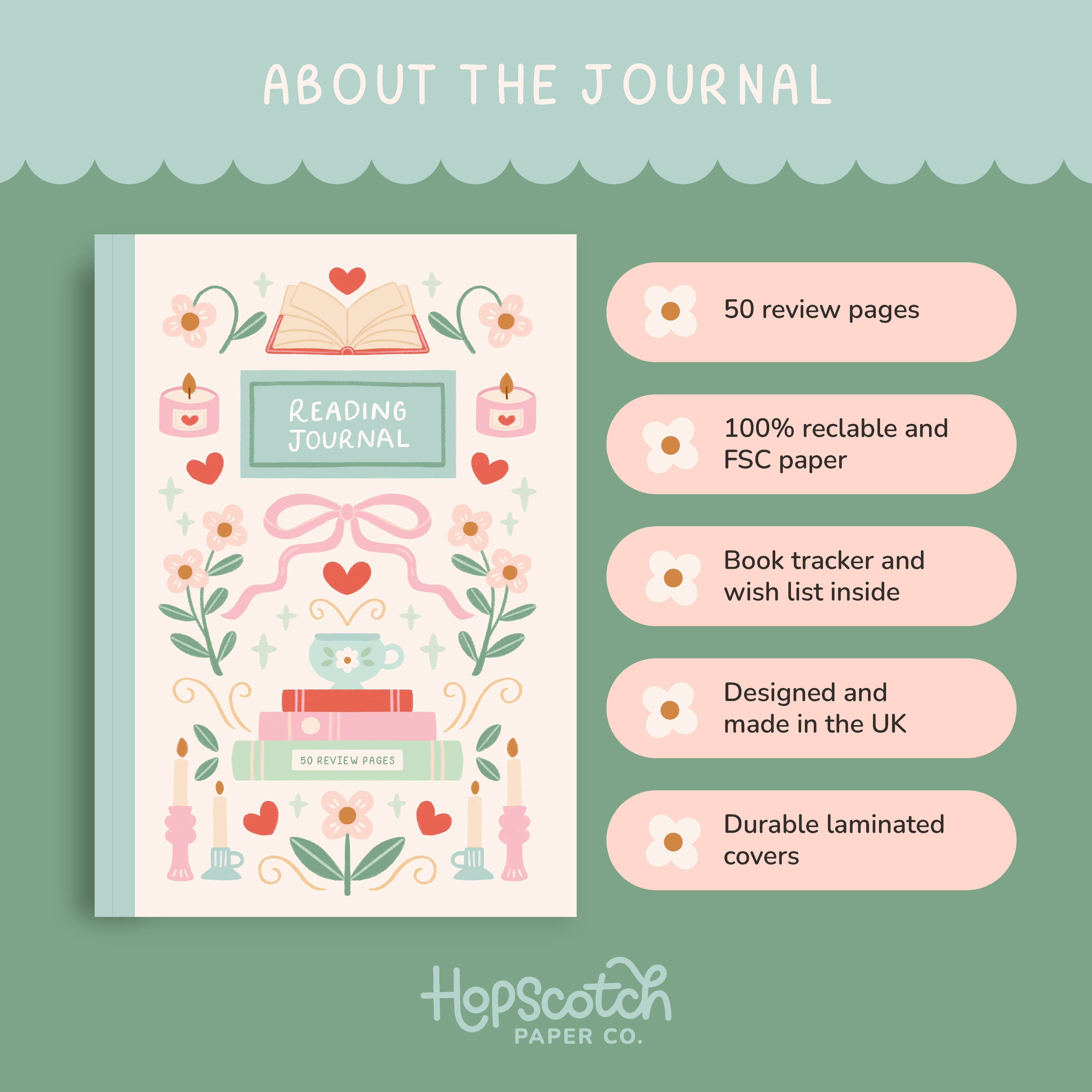 Hopscotch Paper Co. - Vente Journal intime - Journal de lecture – Carnet de critique de livre de 50 pages5