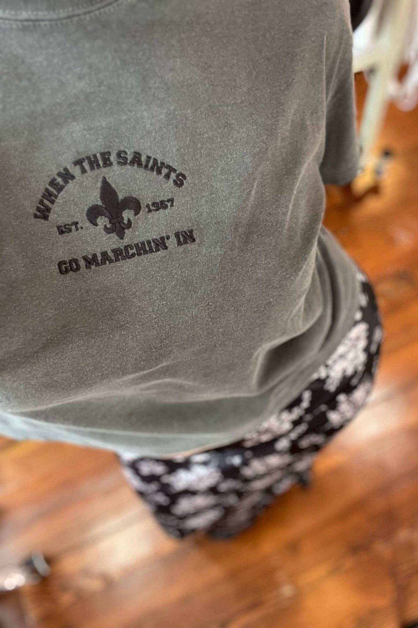 Black and Gold When the Saints Go Marchin' In Boxy Tee for wholesale on Faire8