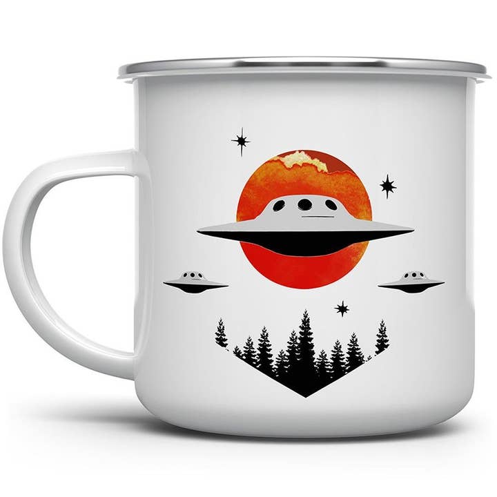 UFO Alien Extraterrestrial Camping Mug, Paranormal Gifts for wholesale by Loftipop