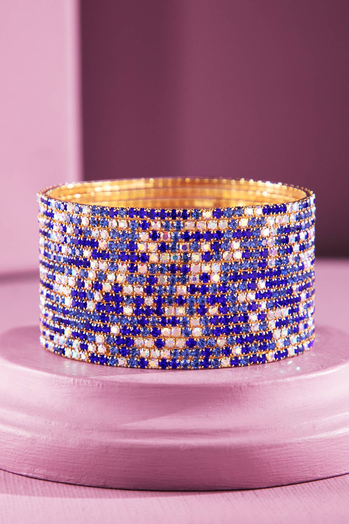 Urbanista - Wholesale Bangle Bracelet - 15-Layered Stackable Glass Stone Bracelets3