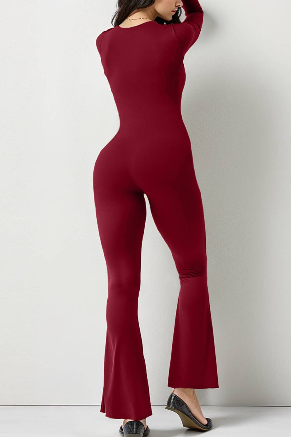 Lily Clothing - Wholesale Jumpsuit - Women's - Lift hip square neck wide leg high jump jumpsuit8