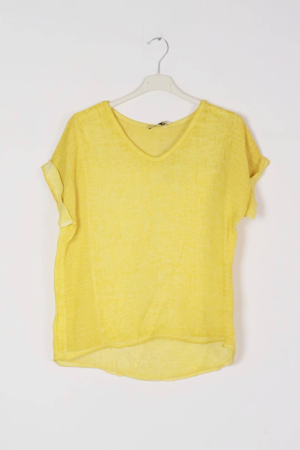 LÉA & LUC - Vente T-shirt – femme - T-Shirt texturé en 100% lin REF. 65139