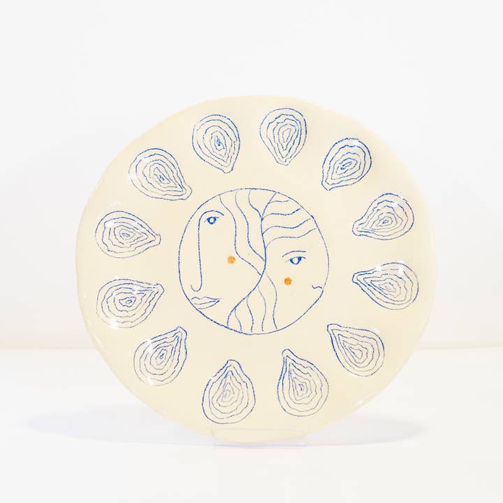 Anaïs Dezarnaud - Wholesale Decorative Plate/Dish/Bowl - Oyster Platter, 12 oysters1