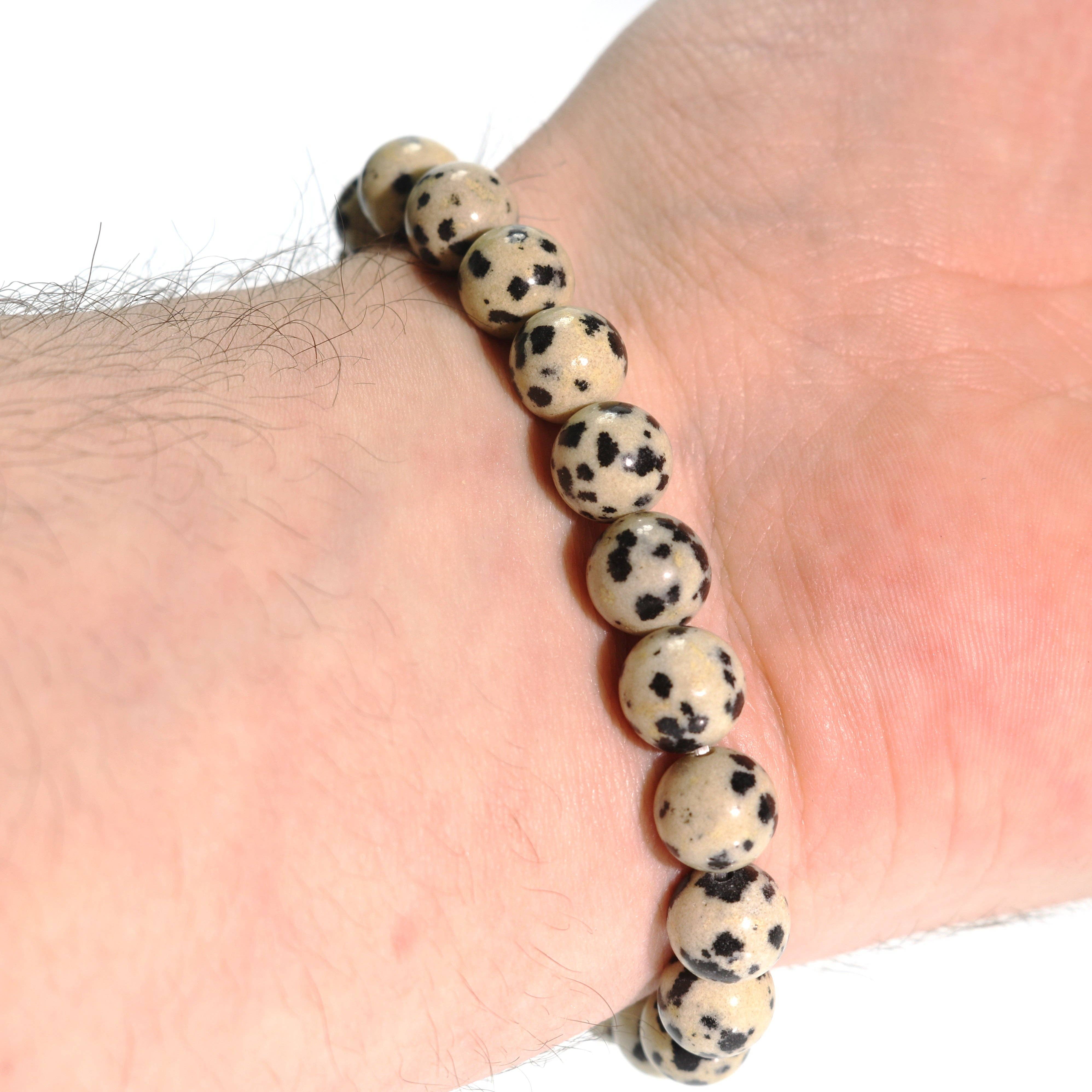 Stonebridge Imports - Vente Bracelet de perles - Bracelet rond en jaspe dalmate, 8 mm1