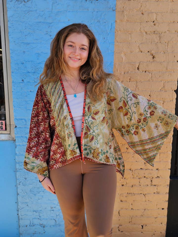 Kantha Waist Coat Reversible for wholesale by Little Hippie Chick