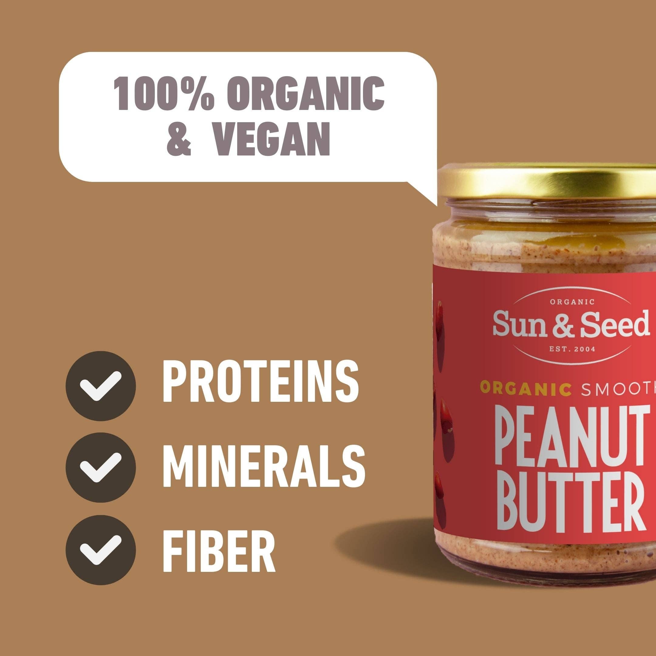 Sun & Seed – wholesale Nut butter – Organic Smooth Peanut Butter 500g1