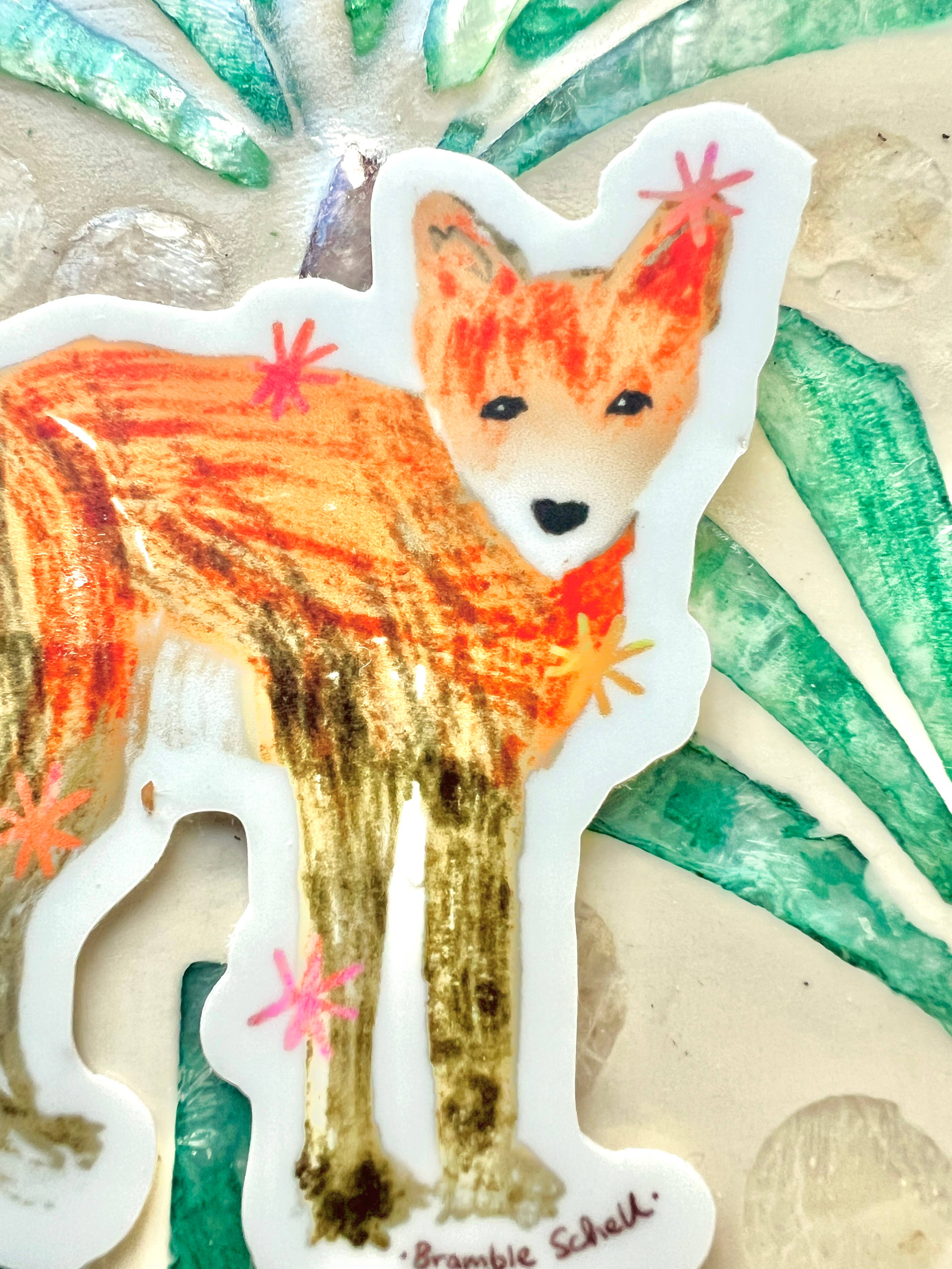 Bramble Schell Studio - Wholesale Sticker - Orange Fox Vinyl Sticker1