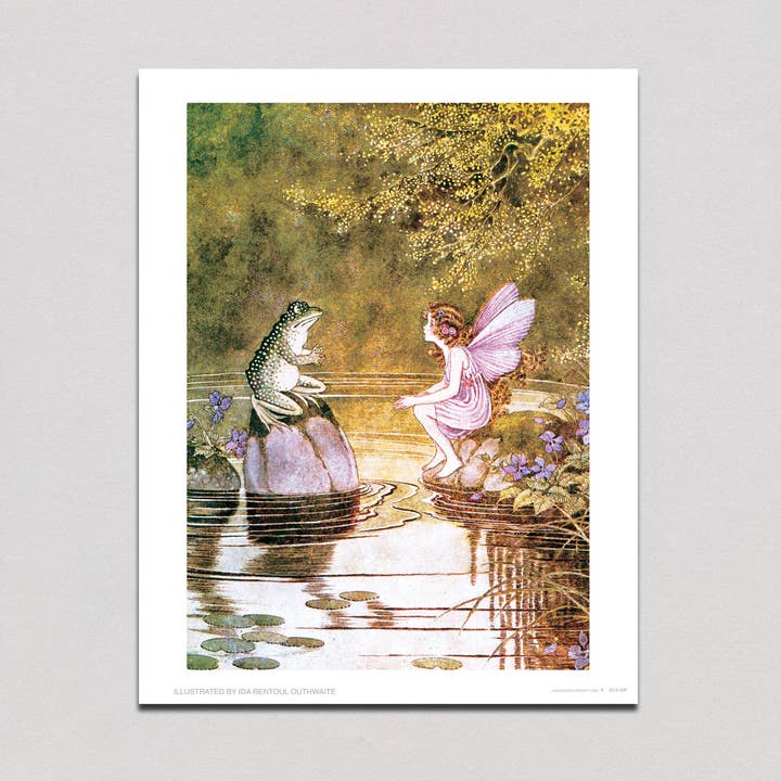 Frog & Fairy Talking - Fairies Print pour la vente par Laughing Elephant