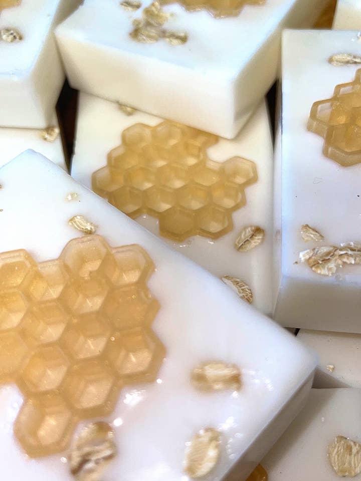 Oatmeal Milk + Honey Triple Butter Soap for wholesale by Lunar Glow Skin Co.