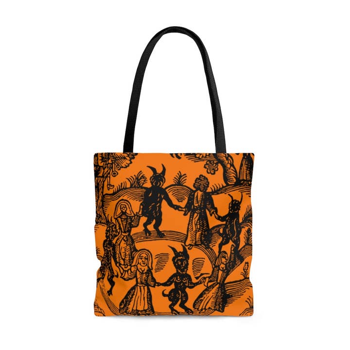 "Dance With The Devil" Heavy-Duty Canvas Tote Bag for wholesale by Bleak Boutique