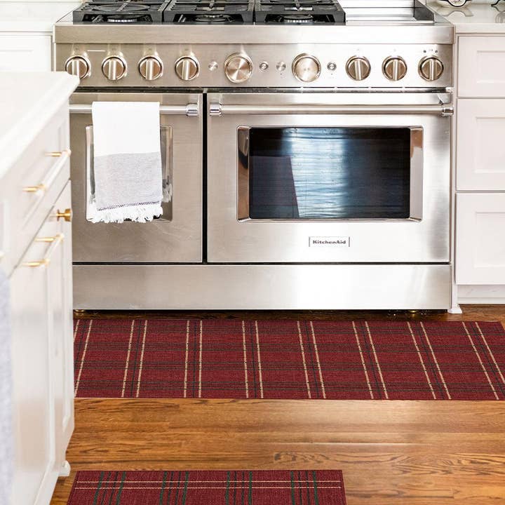 Abby FloorFlat | Red - Premium Vinyl Mat for wholesale by Carolina Creekhouse