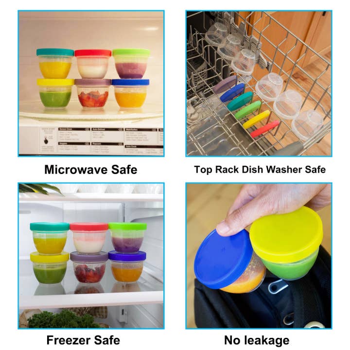 Youngever - Wholesale Food storage container - Youngever 18 Pack 6OZ Baby Food Storage Containers Rainbow3