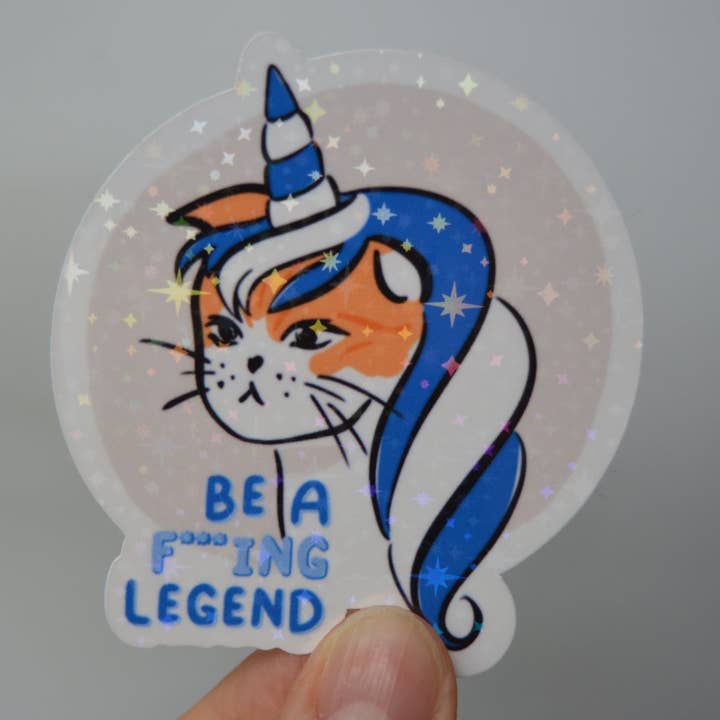Unicorn Cat Holographic Sticker for wholesale by Maison Phoenix