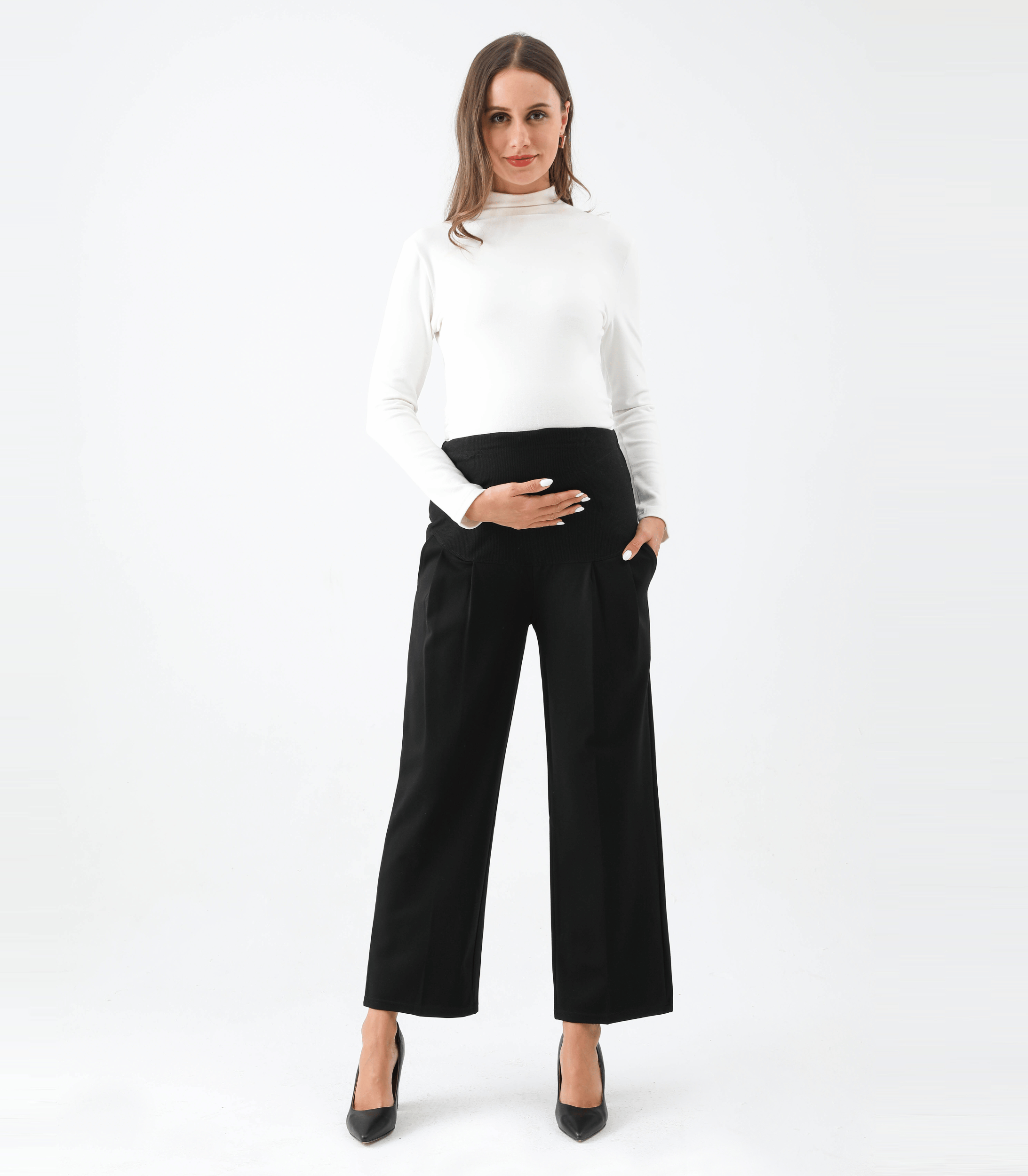 Alina Mae Maternity - Wholesale Pants - Maternity - Maternity Wide Leg Pant Wear to Work Office Pants0
