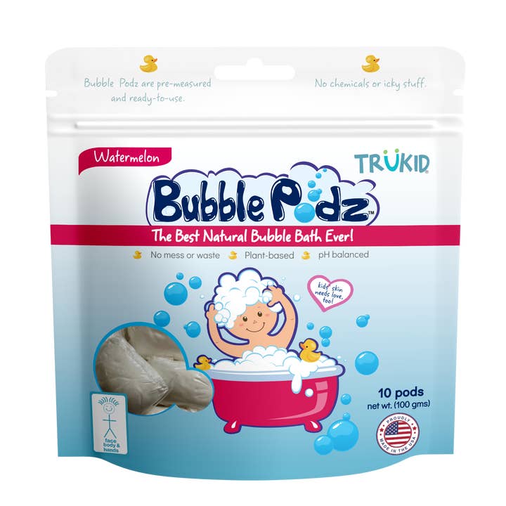 Bubble Podz: Watermelon Scented Bubble Bath for wholesale by Tree Star Group, Inc. dba TruKid and TruBaby